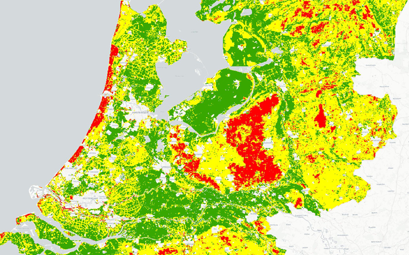 Natuurbrandgevoeligheid 2050 hoog